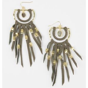 Noonday Twilight Leather Labradorite Earrings